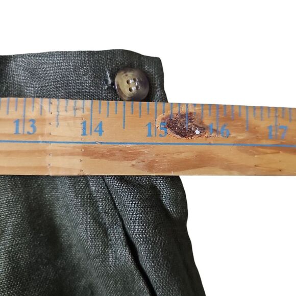 Ann Taylor Olive Green 100% Linen Skirt Sz 10 Minimalist Chic Vintage 90s Summer - Picture 12 of 13